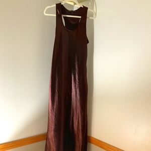 Banana Republic Brown M Racerback Dress Satin Normcore Scandi Girl Minimalist